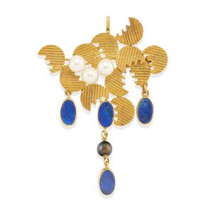 Brooch pendant with coloured stones