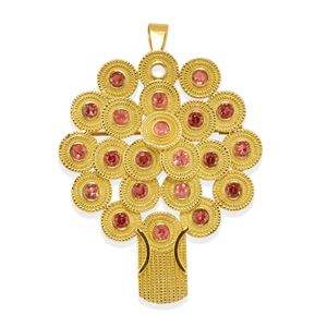 Brooch pendant with coloured stones