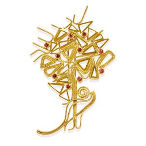 Brooch with coloured stones