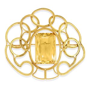 Brooch with coloured stones