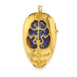 Pendente spilla con pietra di colore