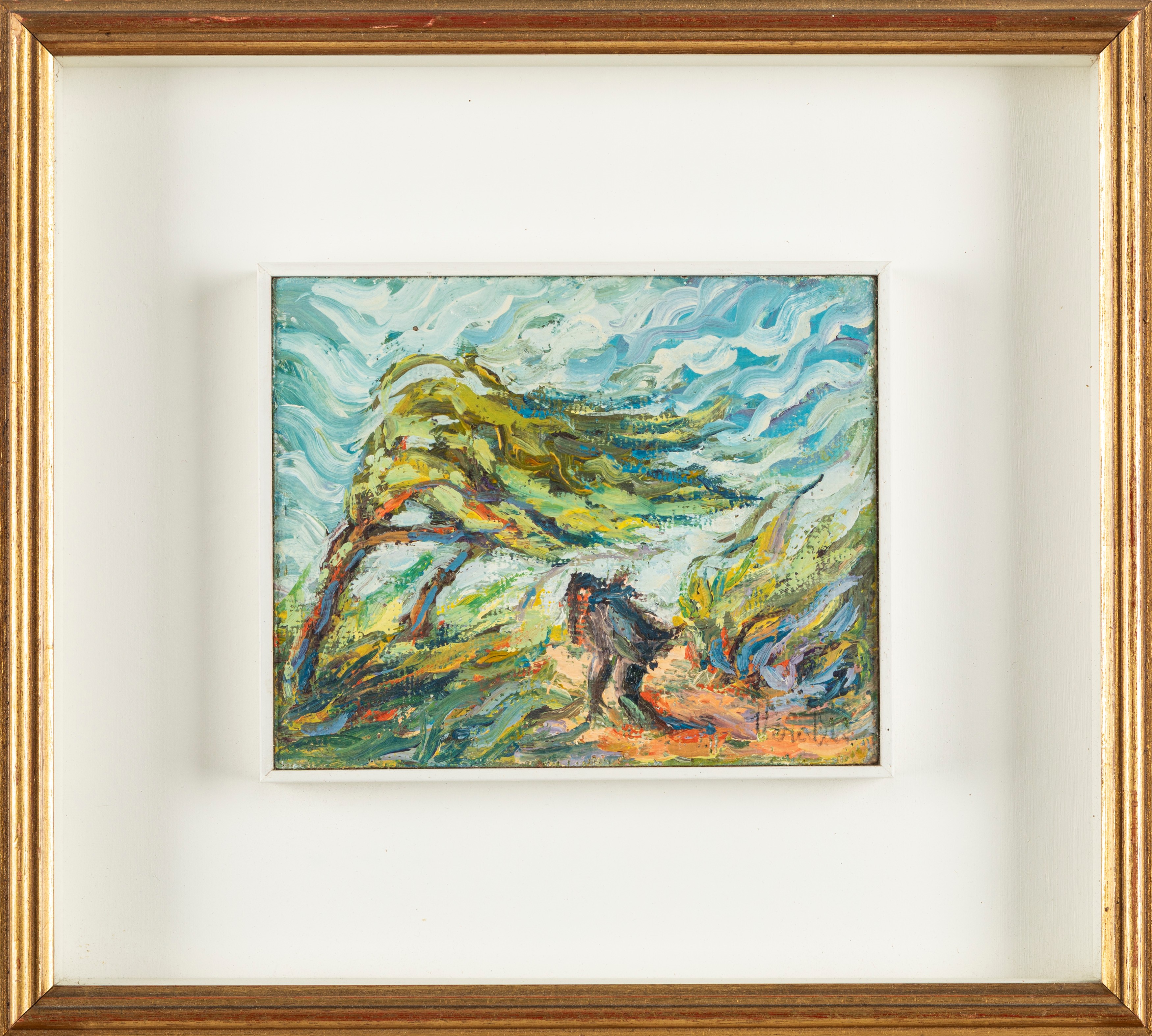 Riccardo Veraldi - Colpo di vento, olio su masonite