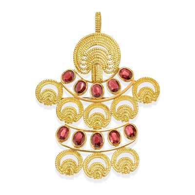 Pendente Spilla con Pietre di Colore