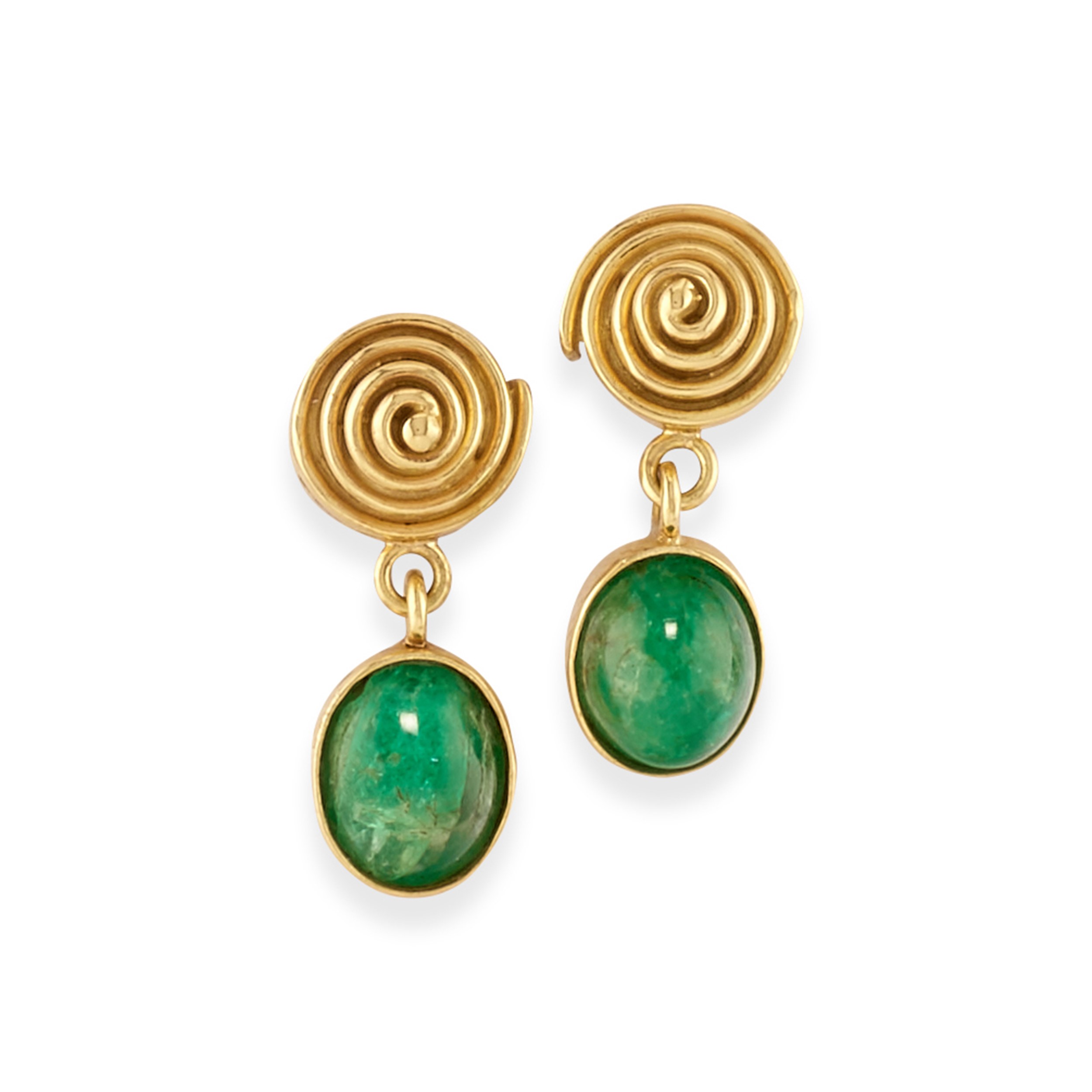 Pao Ying Wang - Tre coppie di orecchini in oro giallo 18k con pietre preziose