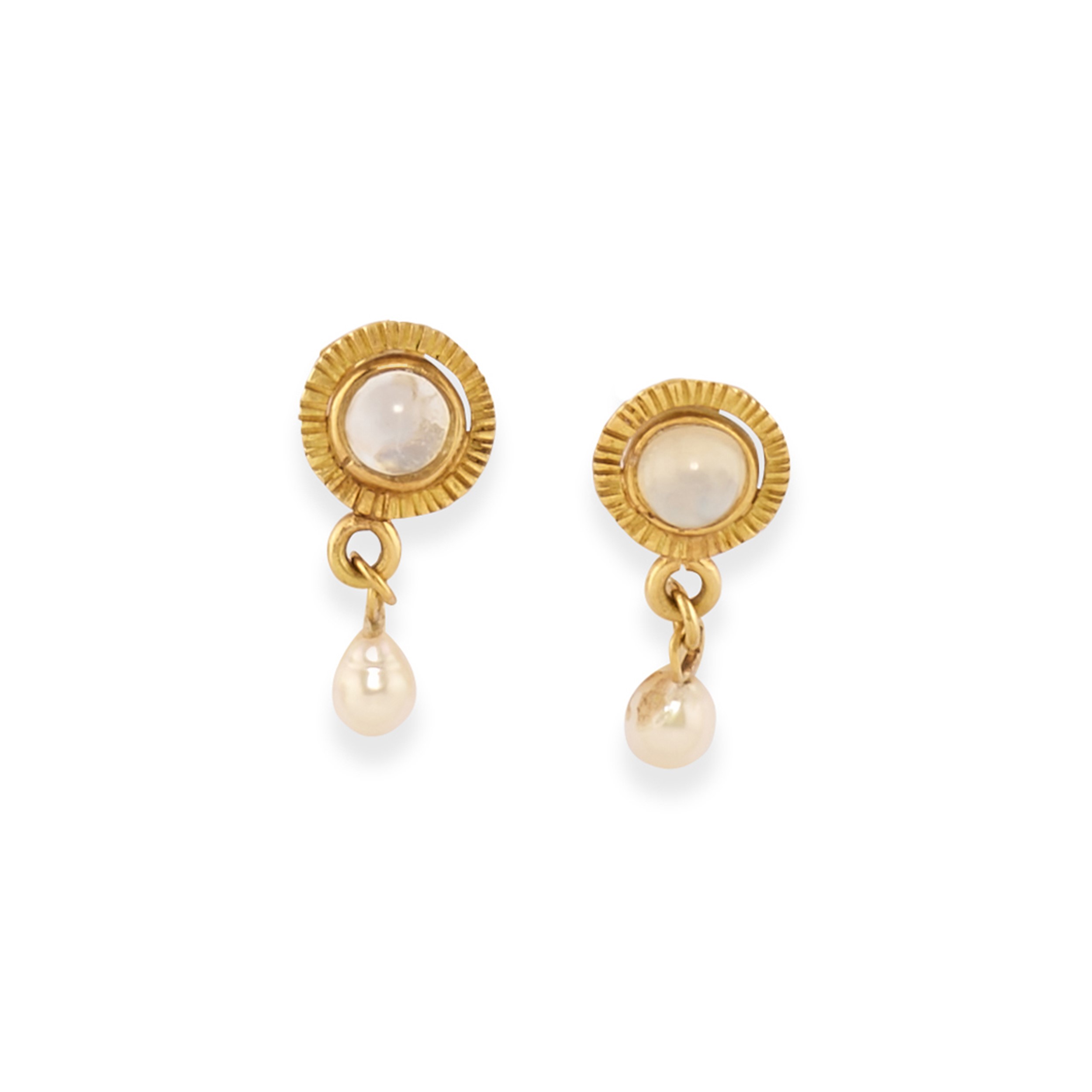 Pao Ying Wang - Tre coppie di orecchini in oro giallo 18k con pietre preziose