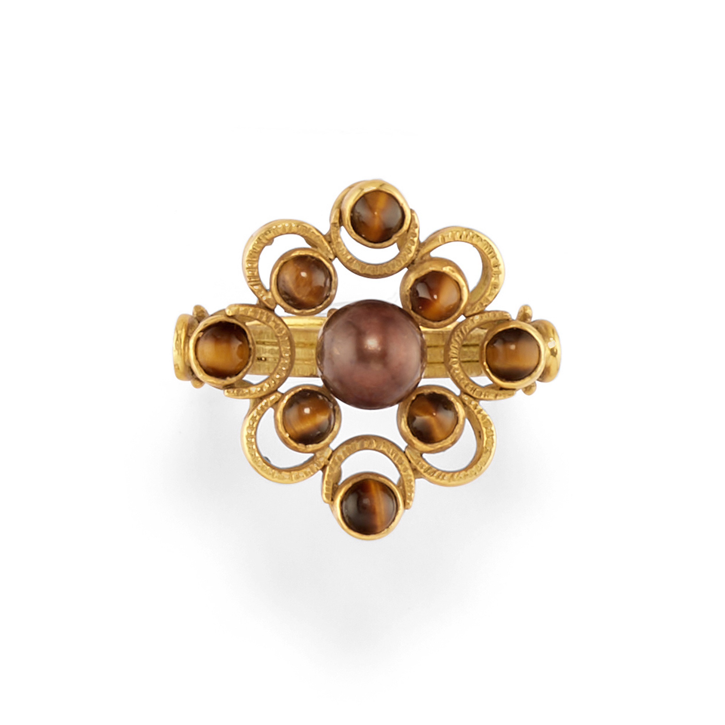 Pao Ying Wang - Tre anelli in oro giallo 18k con pietre preziose