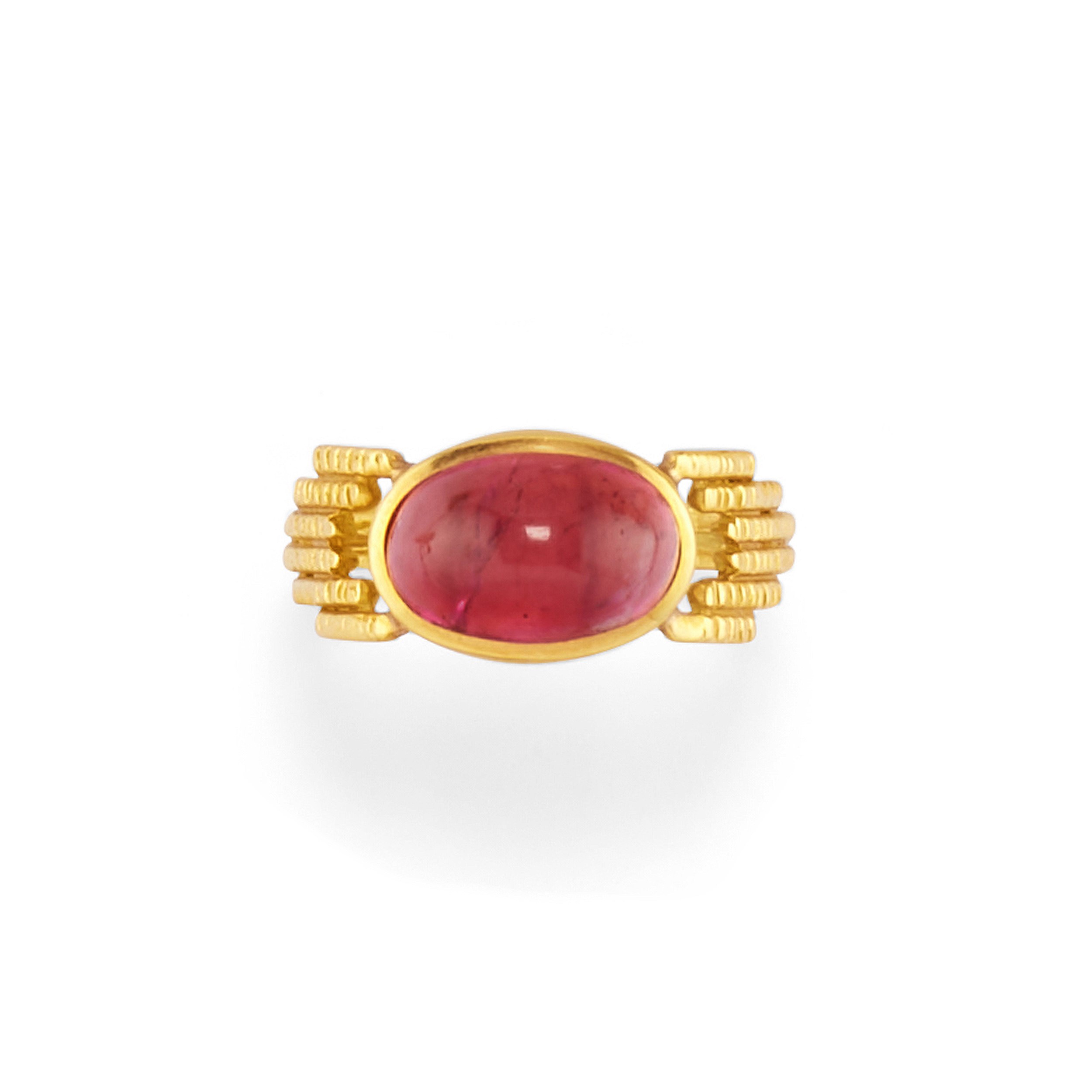 Pao Ying Wang - Tre anelli in oro giallo 18k con pietre preziose