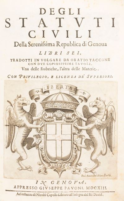 Antonio Pinelli, Coronatione del serenissimo duce della Repubblica genouese Gio. Giacomo Imperial...
