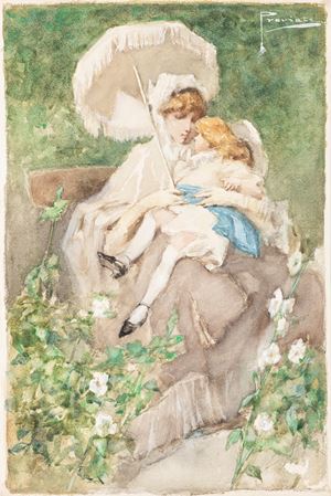Previati Gaetano - Maternal love