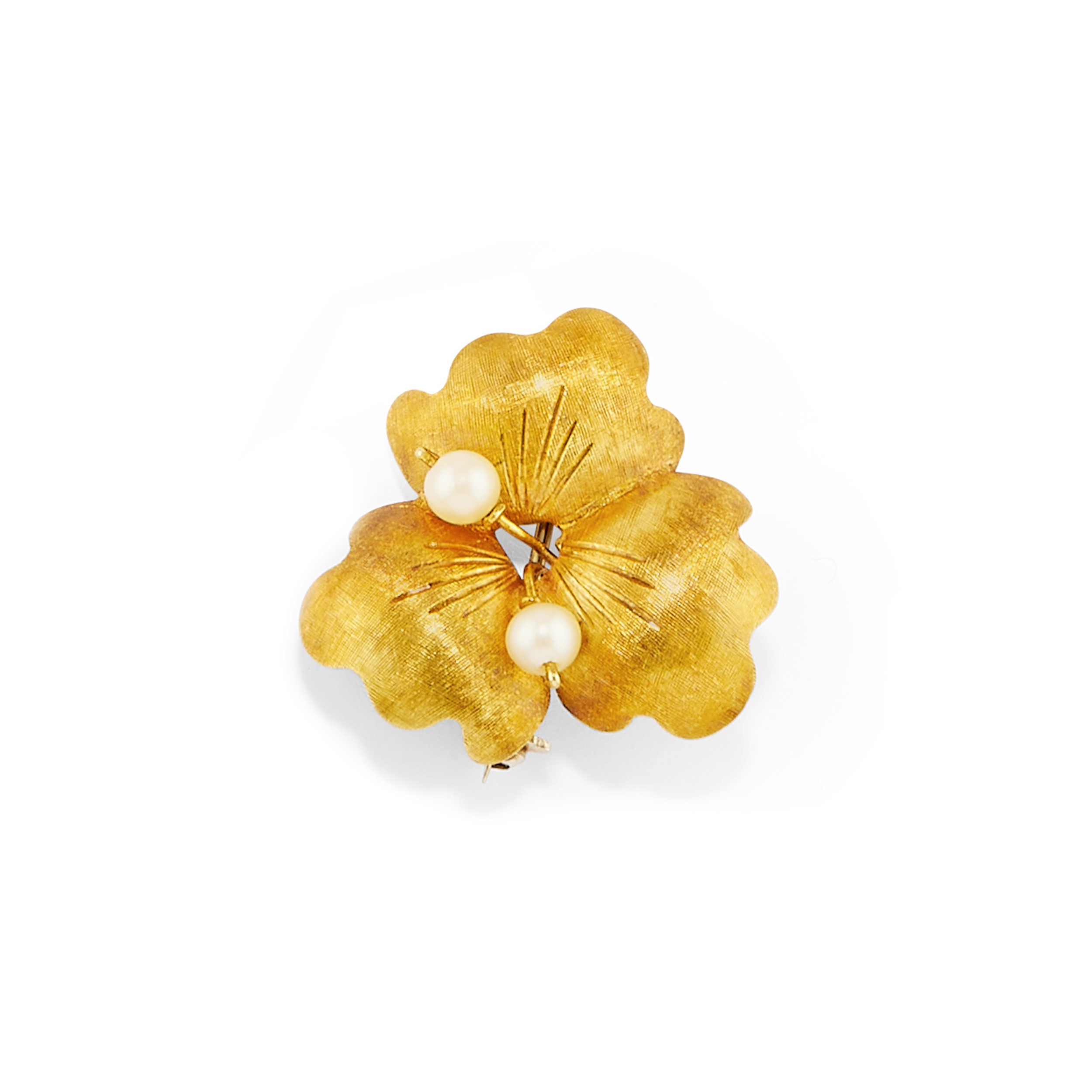 Bracciale e spilla in oro giallo 18k con zaffiri e perle coltivate