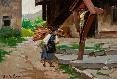 In Cadore, olio su compensato