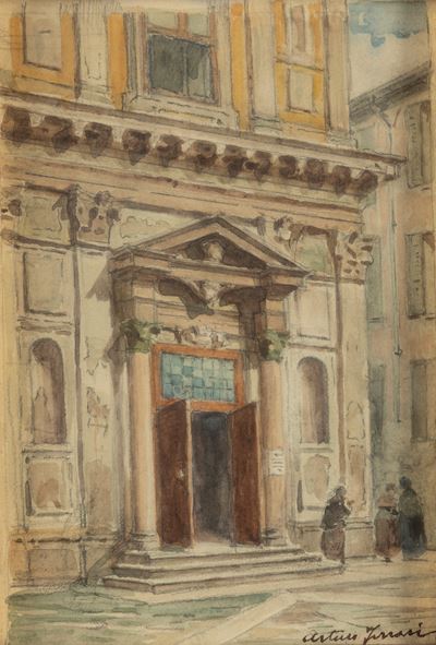 Milano, Chiesa di San Vito in Pasquirolo, acquerello su carta