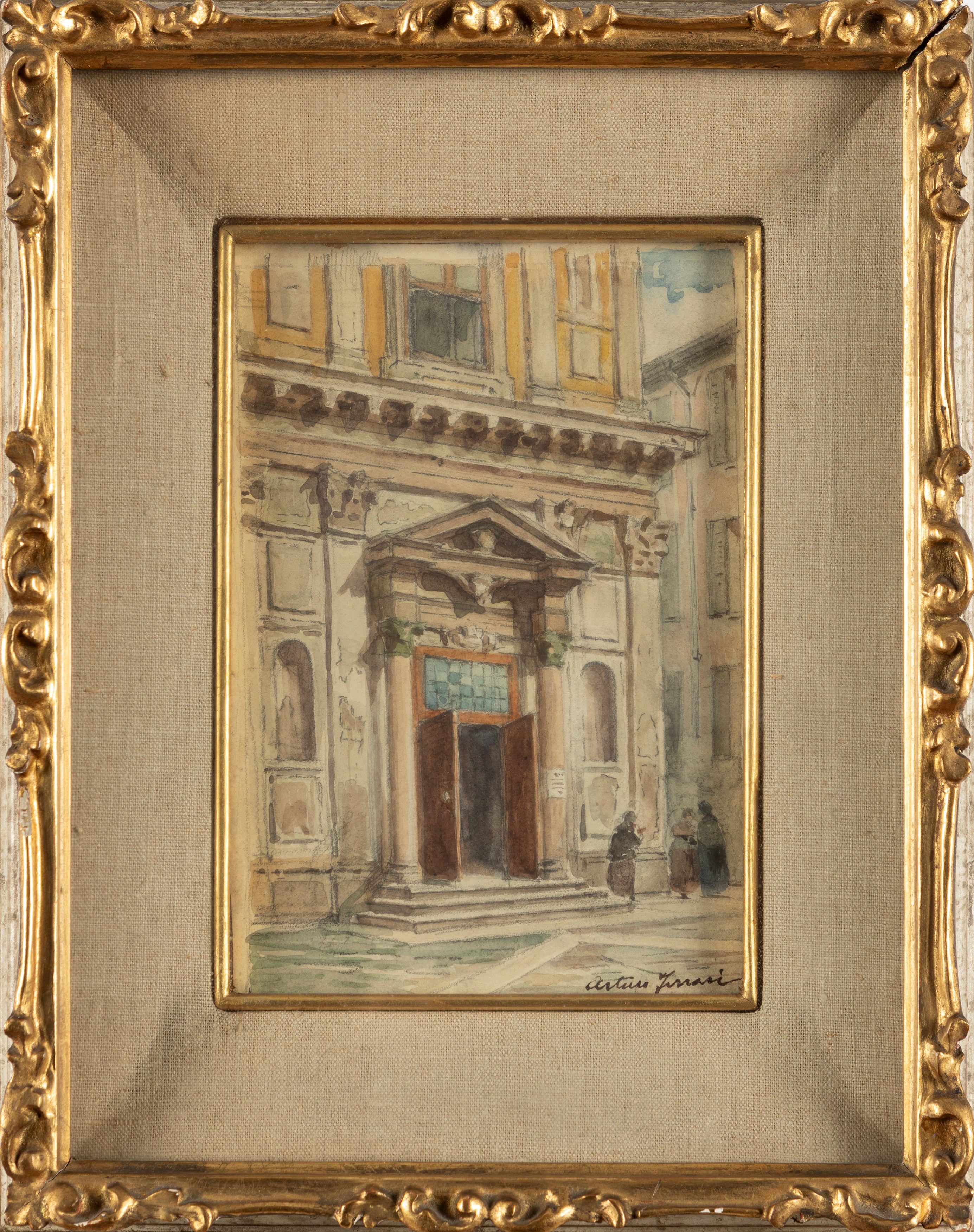 Arturo Ferrari - Milano, Chiesa di San Vito in Pasquirolo, acquerello su carta