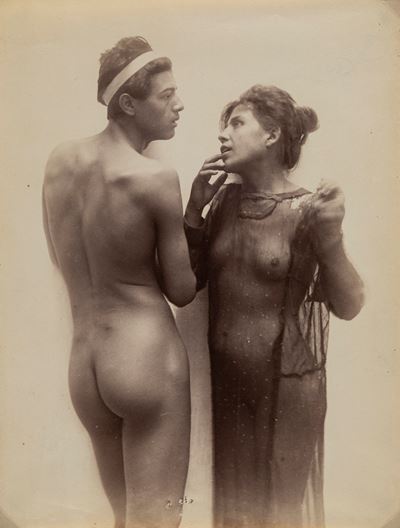 Senza titolo (Ragazzo e ragazza siciliani), stampa all'albumina