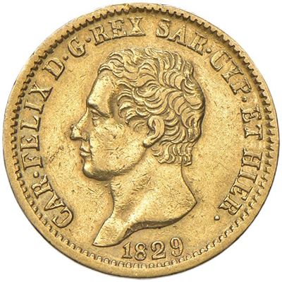 Regno di Sardegna, 20 lire, 1829, oro, Zecca di Genova