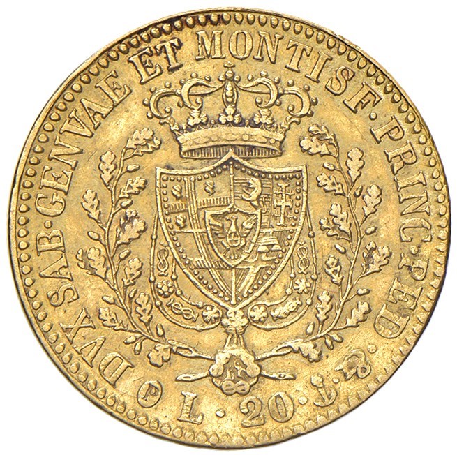 Regno di Sardegna, Carlo Felice, 1821-1831 - Regno di Sardegna, 20 lire, 1829, oro, Zecca di Geno...