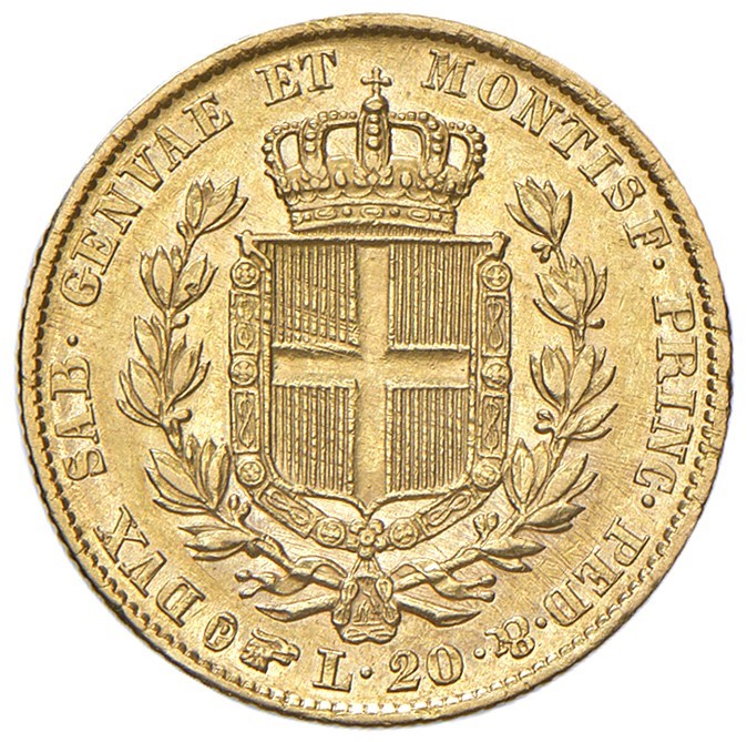 Regno di Sardegna, Carlo Alberto, 1831-1849 - Regno di Sardegna, Carlo Alberto, 20 Lire, 1838