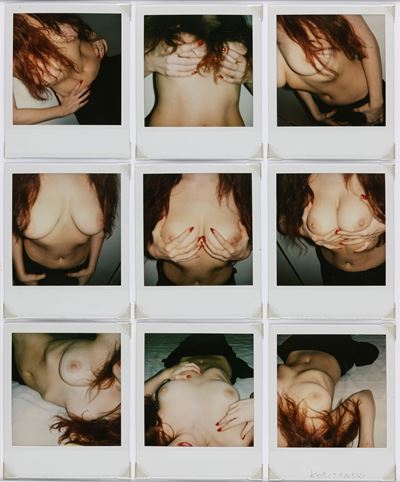 Nudo (Senza titolo) - 9 polaroid montate su passepartout