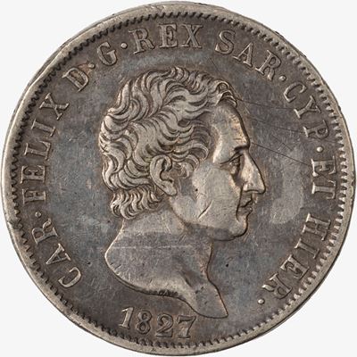 Regno di Sardegna, 5 Lire, 1827