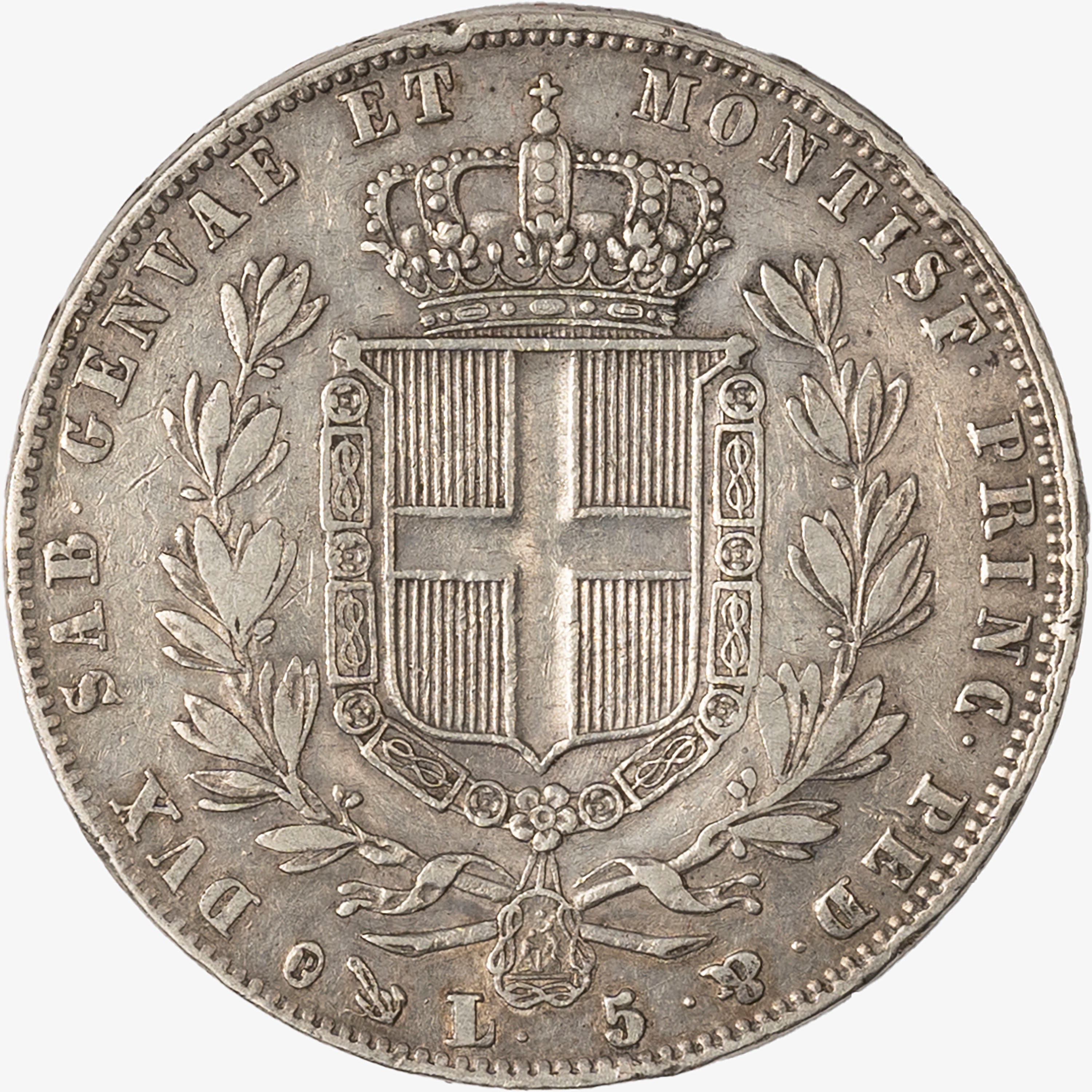 Regno di Sardegna, Carlo Alberto, 1831-1849 - Regno di Sardegna, 5 Lire, 1847