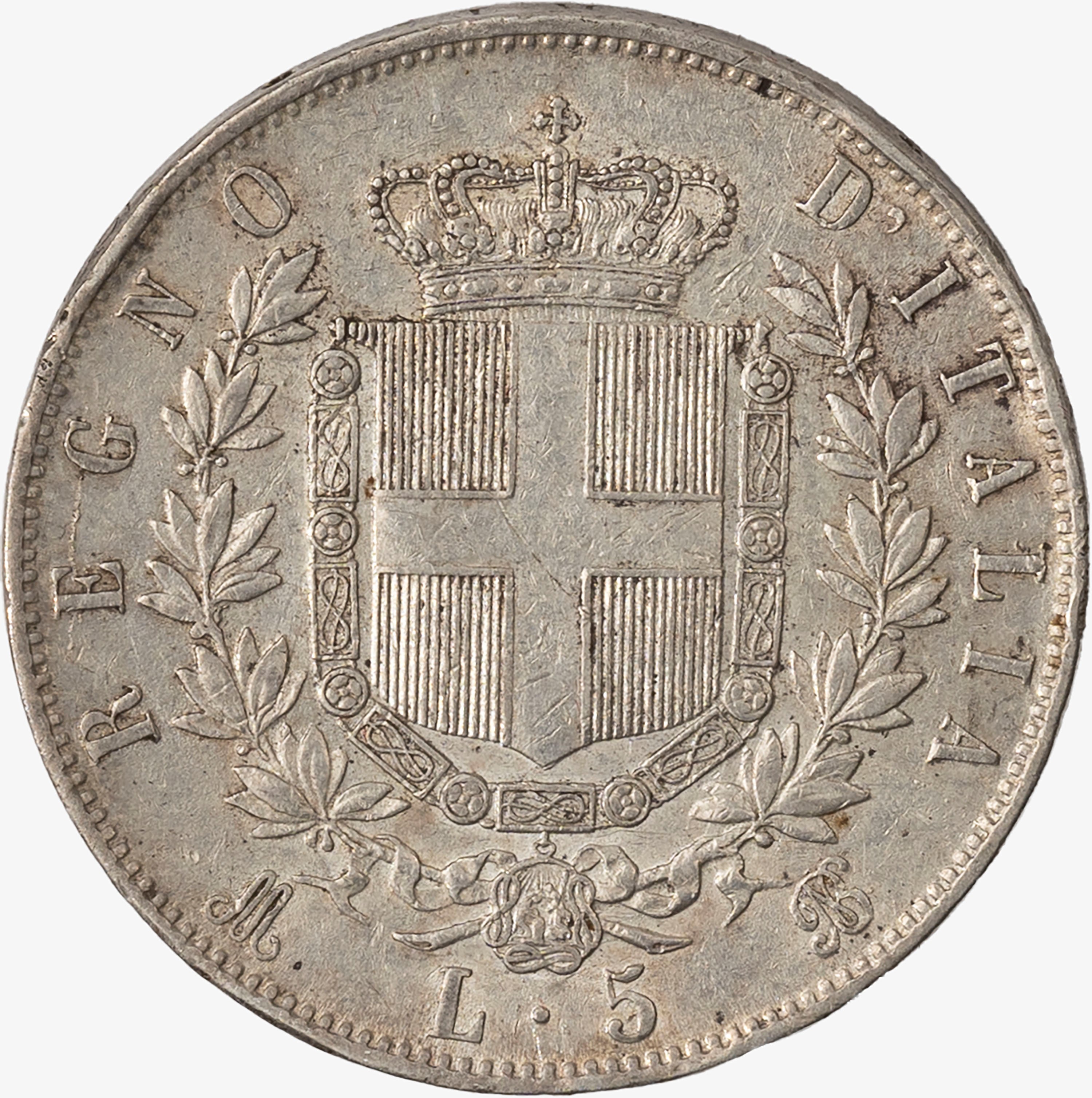 Regno D'italia, Vittorio Emanuele II, 1861-1878 - Regno d'Italia, 5 Lire, 1870, Vittorio Emanuele...