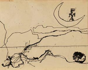 Untitled (Moon with Baron Munchausen)