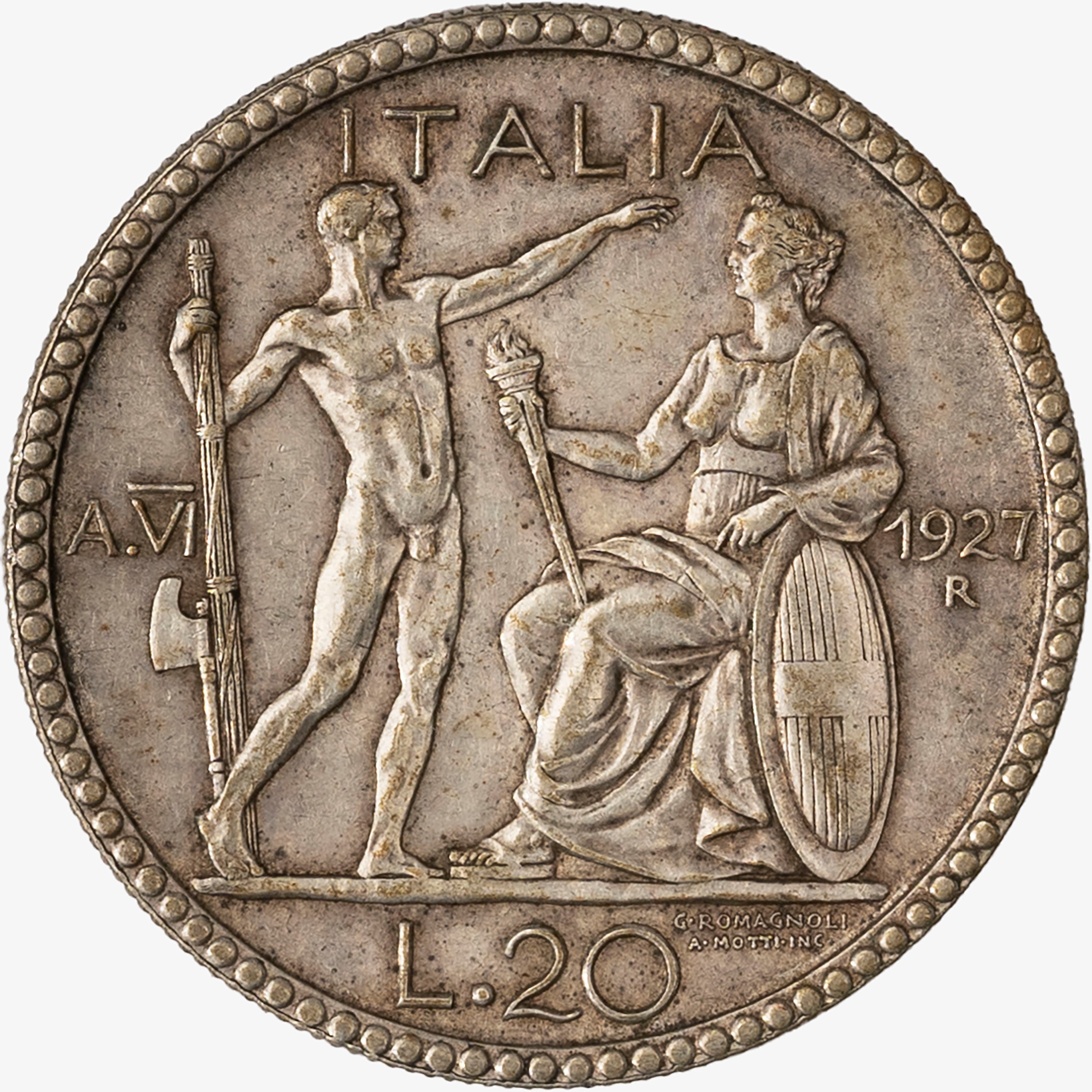 Regno D'italia, Vittorio Emanuele III, 1900-1946 - Regno d'Italia, Vittorio Emanuele III, 20 Lire...