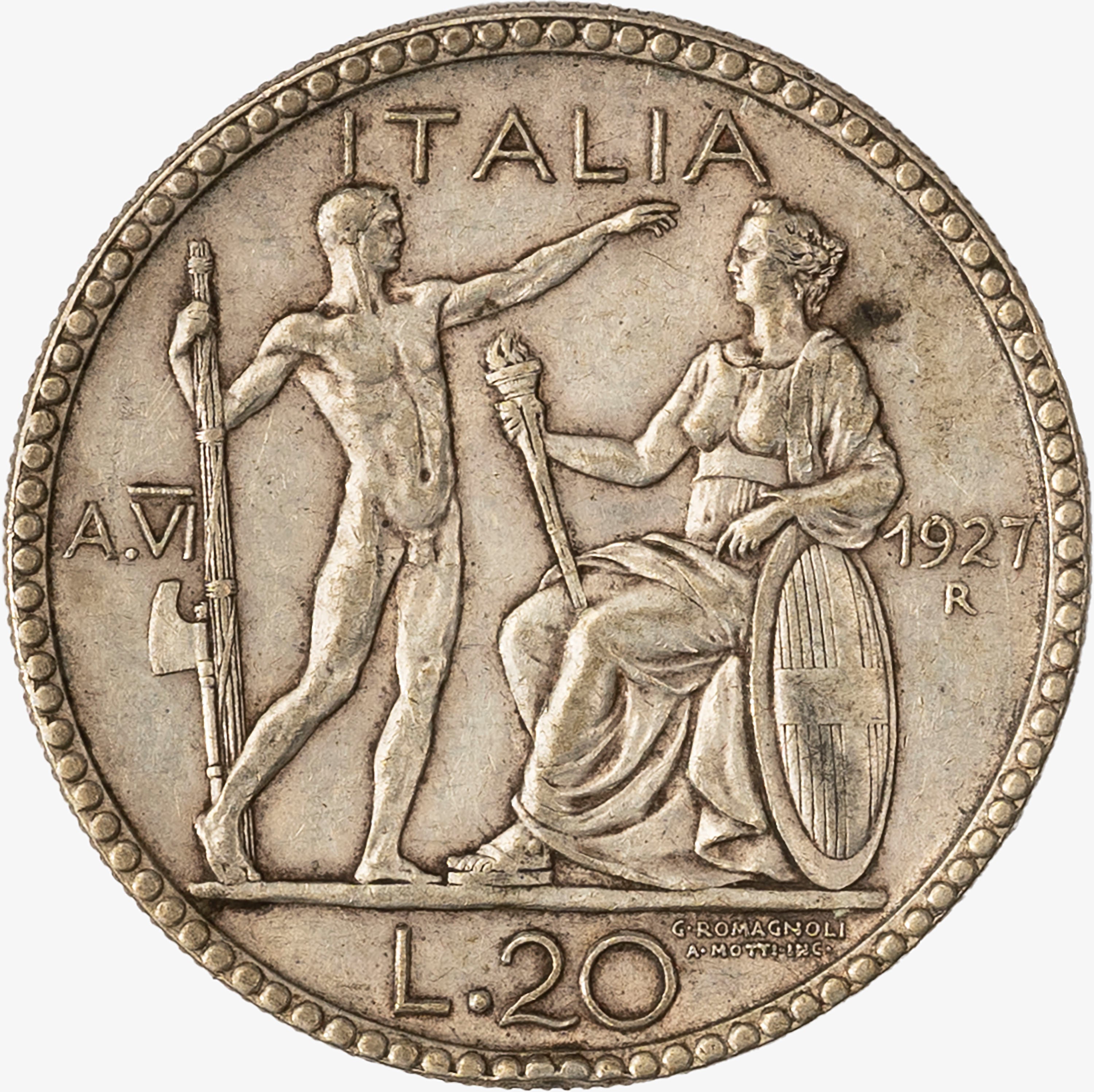 Regno D'italia, Vittorio Emanuele III, 1900-1946 - Regno d'Italia, VITTORIO EMANUELE III, 20 Lire...