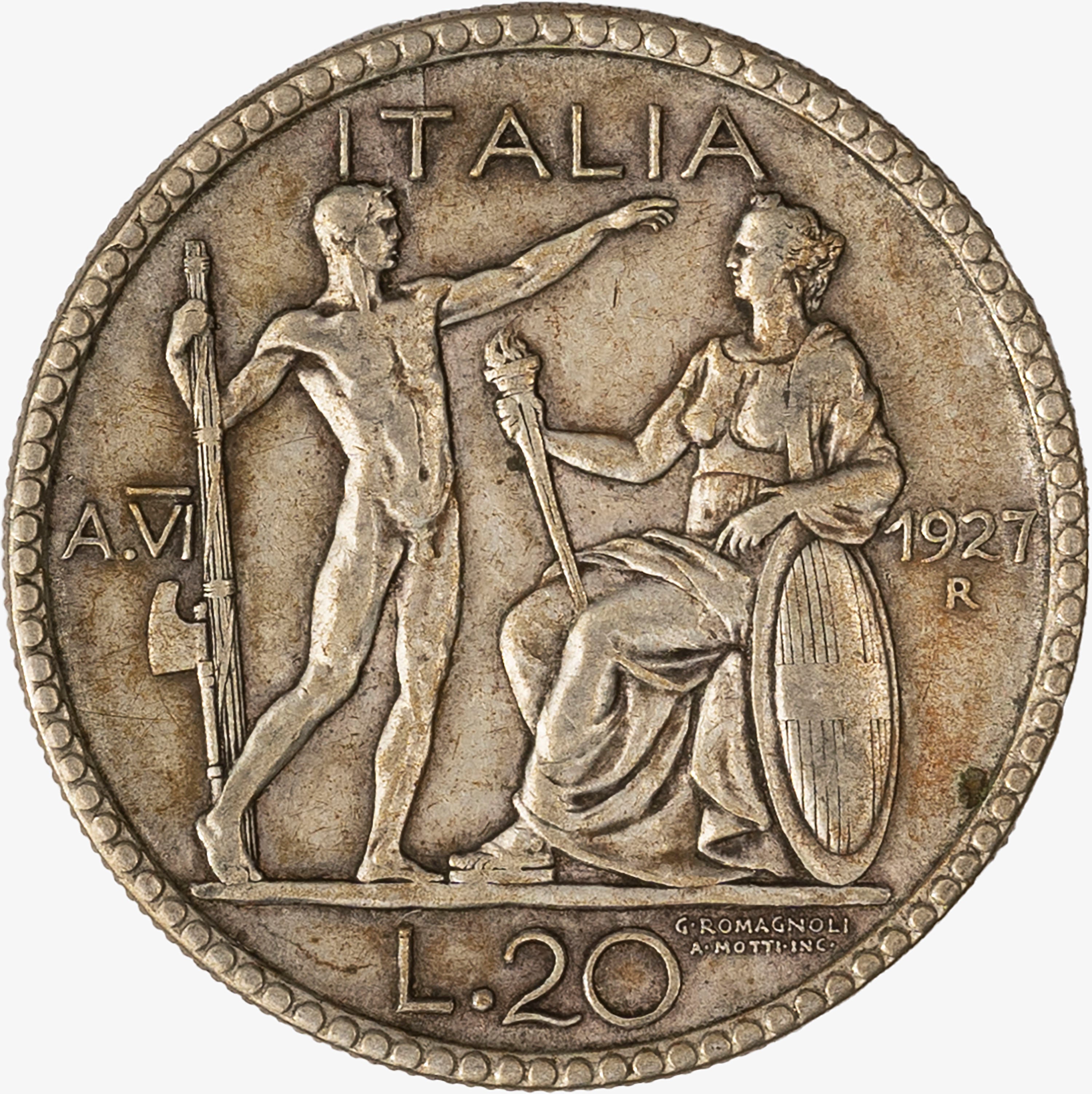 Regno D'italia, Vittorio Emanuele III, 1900-1946 - Regno d'Italia, Vittorio Emanuele III, 20 Lire...