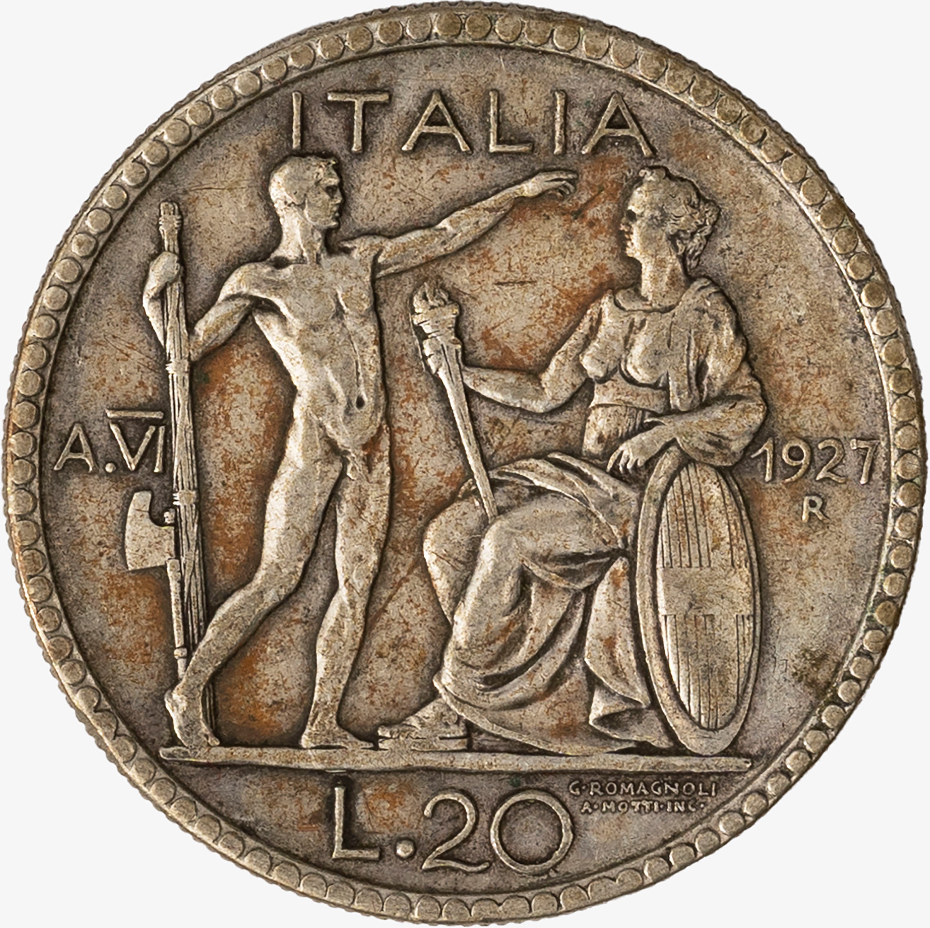 Regno D'italia, Vittorio Emanuele III, 1900-1946 - Regno d'Italia, Vittorio Emanuele III, 20 Lire...