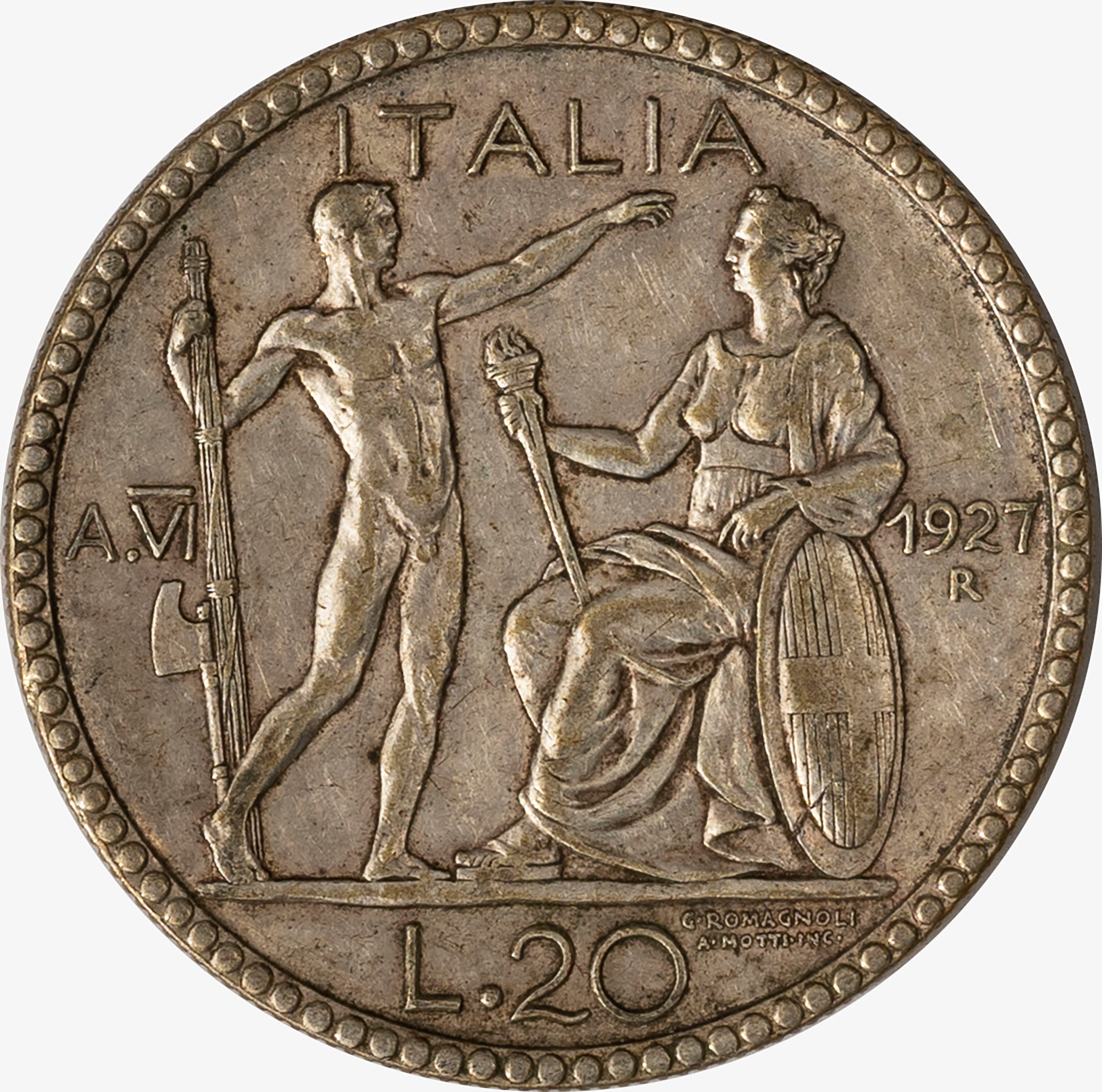 Regno D'italia, Vittorio Emanuele III, 1900-1946 - Regno d'Italia, Vittorio Emanuele III, 20 Lire...