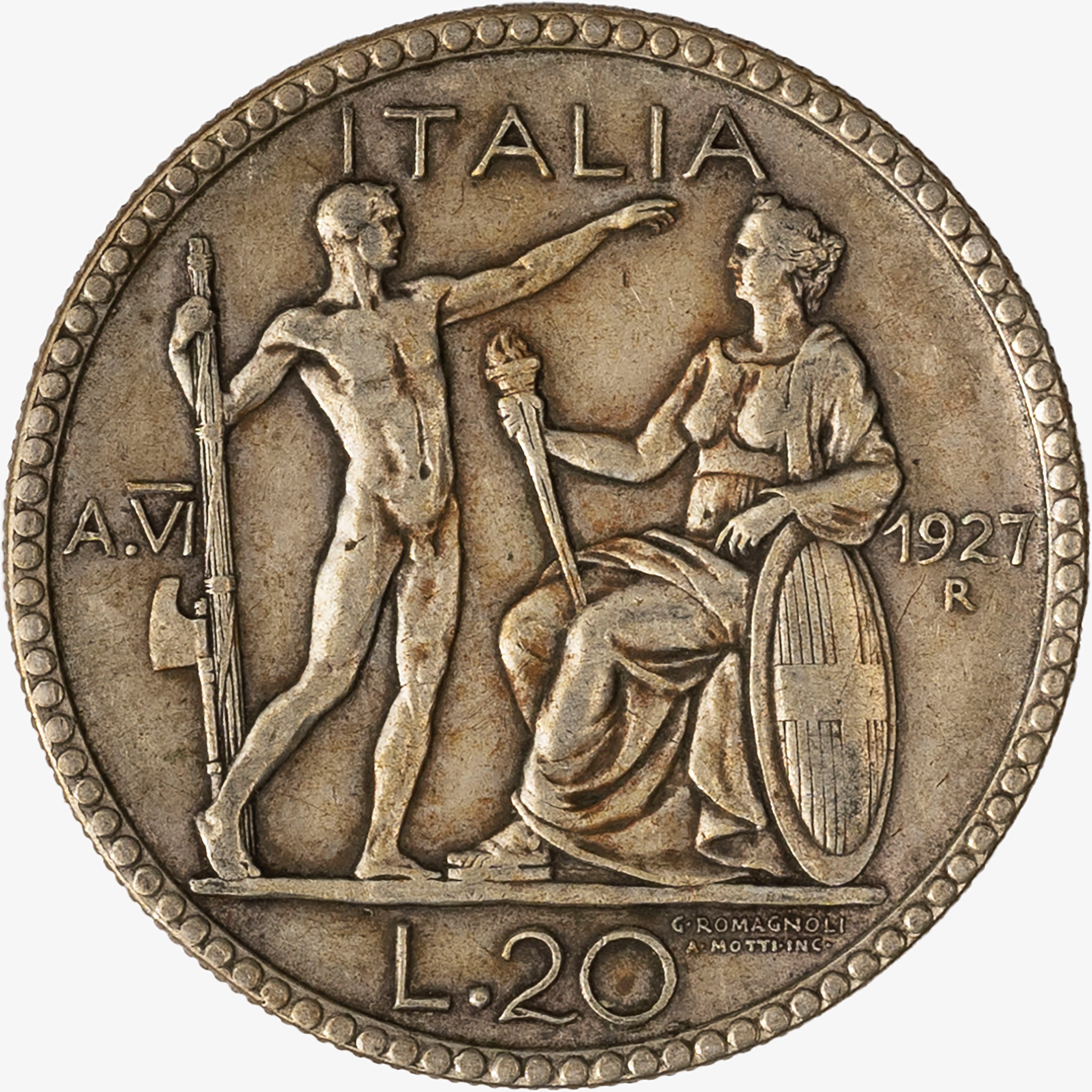 Regno D'italia, Vittorio Emanuele III, 1900-1946 - Regno d'Italia, Vittorio Emanuele III, 20 Lire...