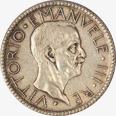 VITTORIO EMANUELE III, 20 Lire Littore, 1928, Argento