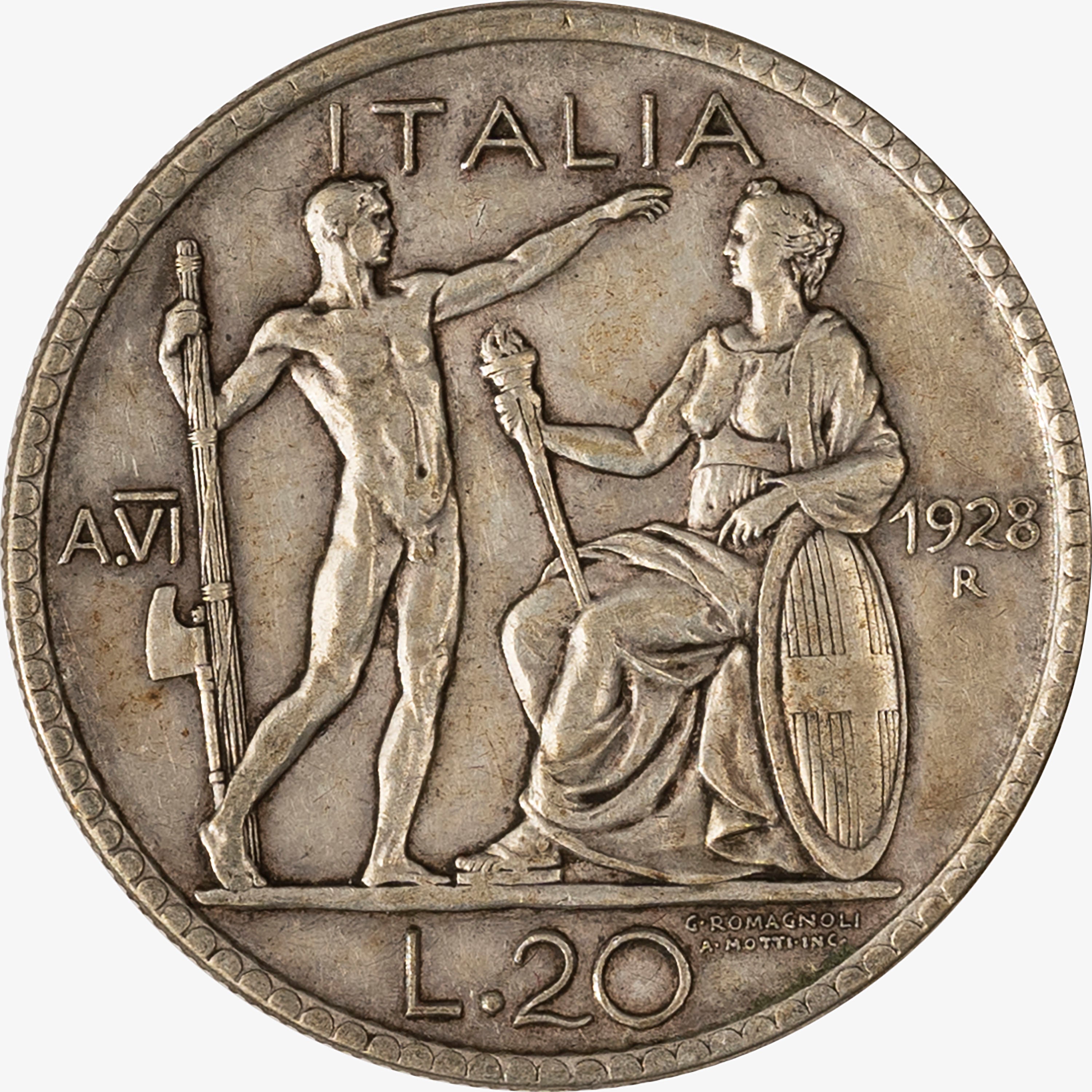 Regno D'italia, Vittorio Emanuele III, 1900-1946 - Regno d'Italia, Vittorio Emanuele III, 20 Lire...
