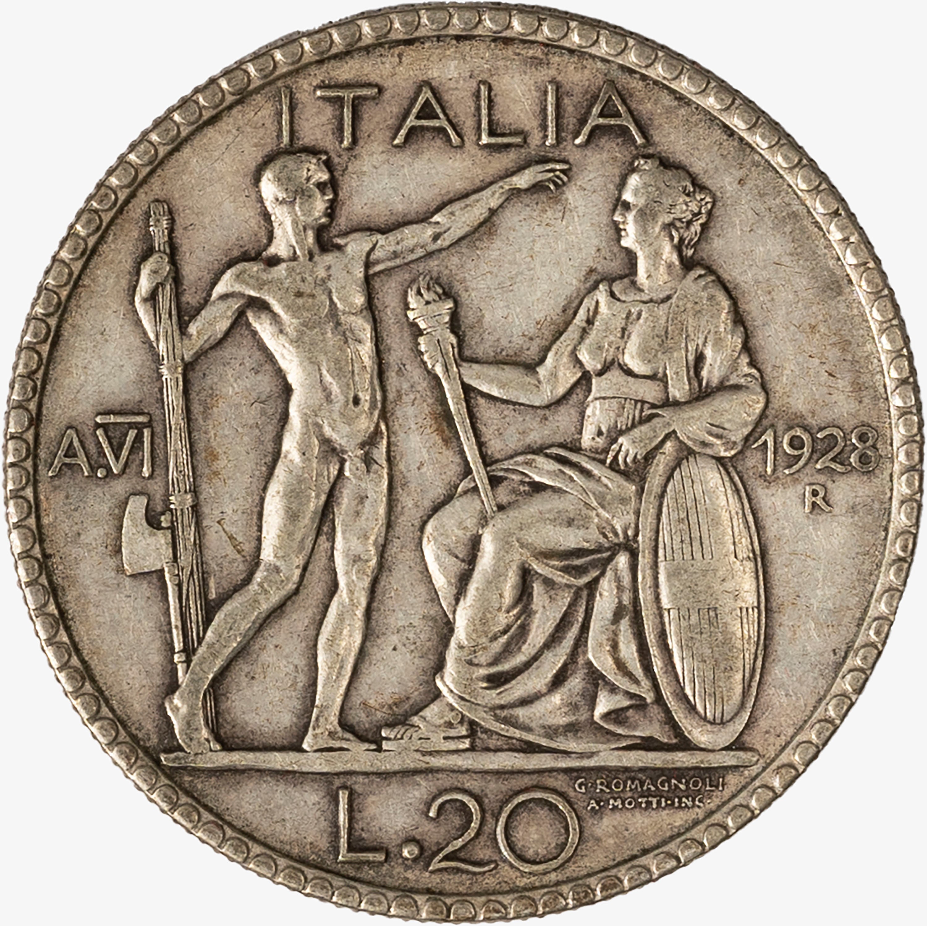 Regno D'italia, Vittorio Emanuele III, 1900-1946 - Regno d'Italia, VITTORIO EMANUELE III, 20 Lire...