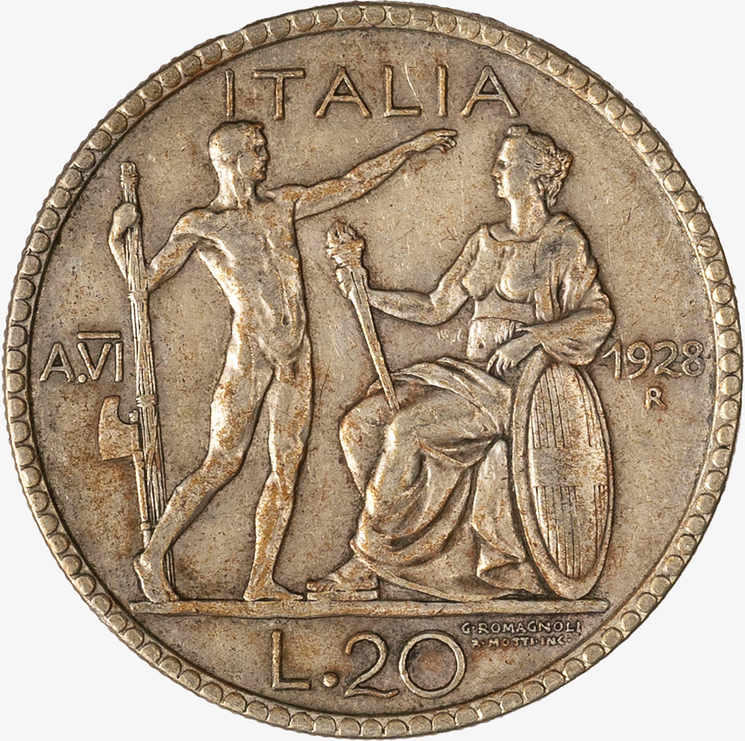 Regno D'italia, Vittorio Emanuele III, 1900-1946 - Regno d'Italia, Vittorio Emanuele III, 20 Lire...