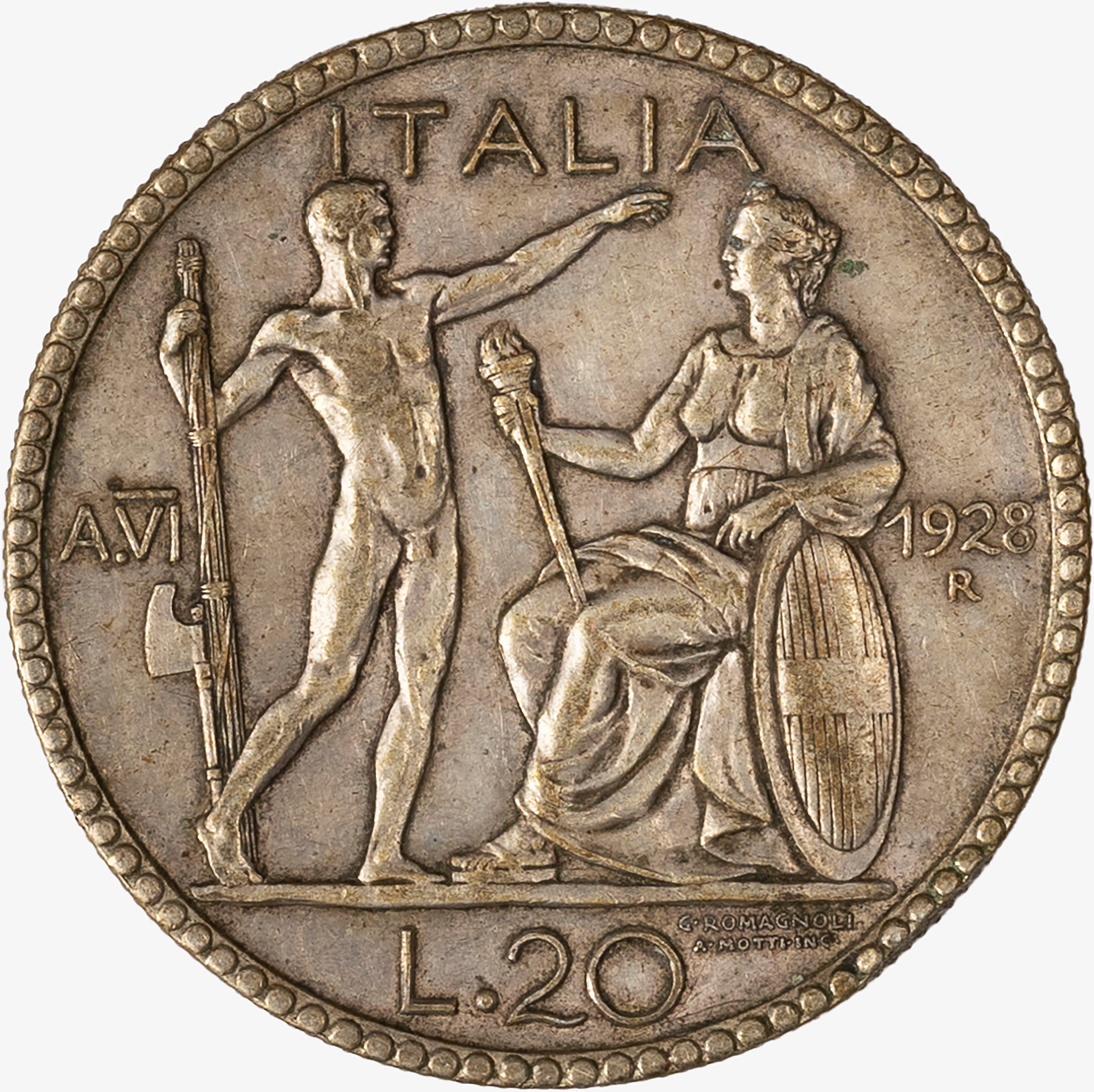 Regno D'italia, Vittorio Emanuele III, 1900-1946 - Regno d'Italia, Vittorio Emanuele III, 20 Lire...