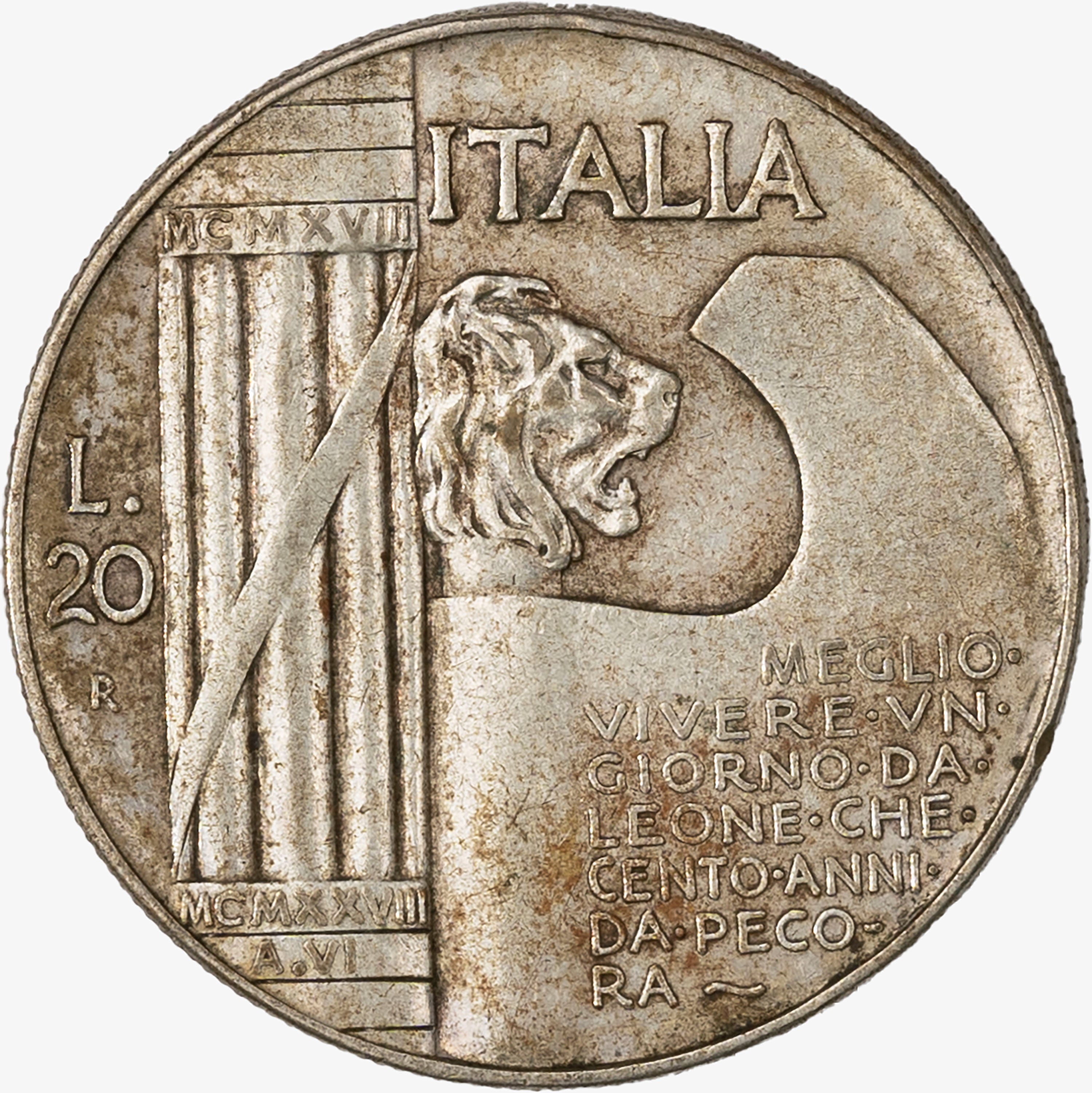 Regno D'italia, Vittorio Emanuele III, 1900-1946 - Regno d'Italia, Vittorio Emanuele III, 20 Lire...