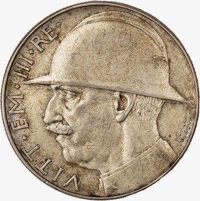 VITTORIO EMANUELE III, 20 Lire Elmetto, 1928, AR