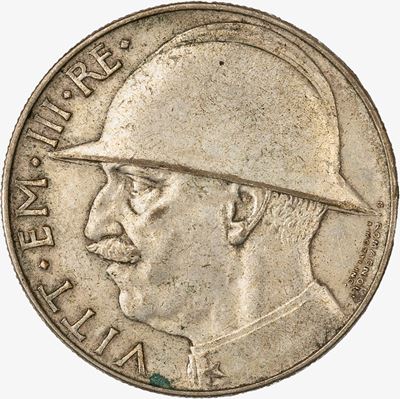 VITTORIO EMANUELE III, 20 Lire Elmetto, 1928