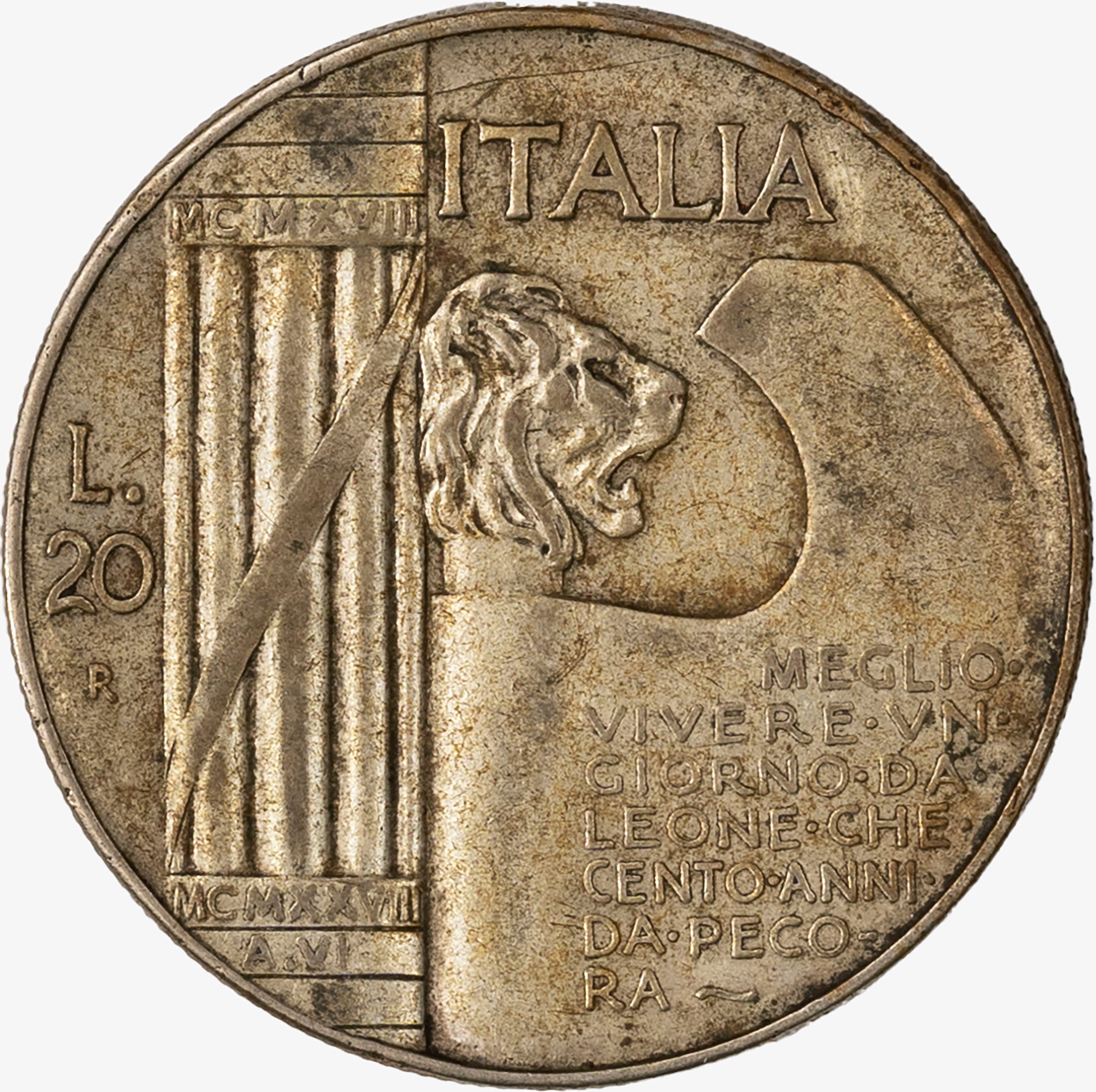 Regno D'italia, Vittorio Emanuele III, 1900-1946 - Regno d'Italia, Vittorio Emanuele III, 20 Lire...