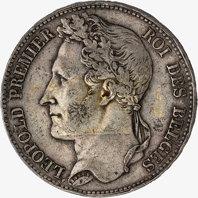 LEOPOLD I, 5 Franchi, argento, 1848