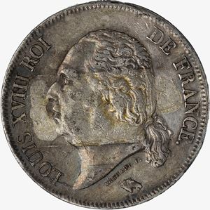Francia, LUIGI XVIII, 1815-1824 - 5 Franchi