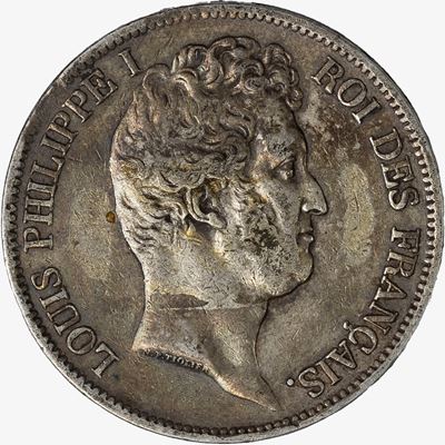 Francia, Luigi Filippo I, 5 Franchi, 1831, argento