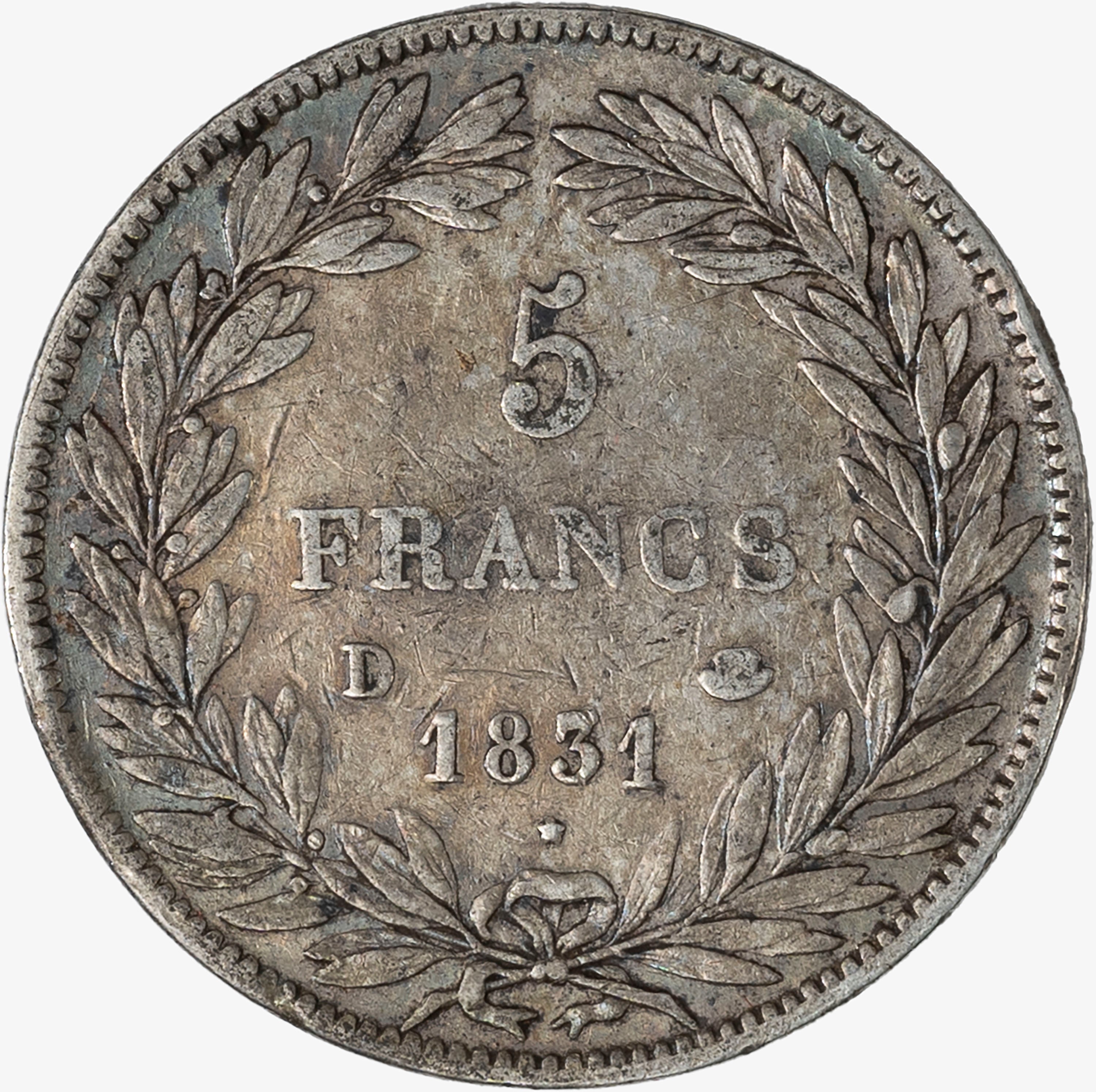 Francia, Luigi Filippo I, 1830-1848 - Francia, Luigi Filippo I, 5 Franchi, 1831, argento