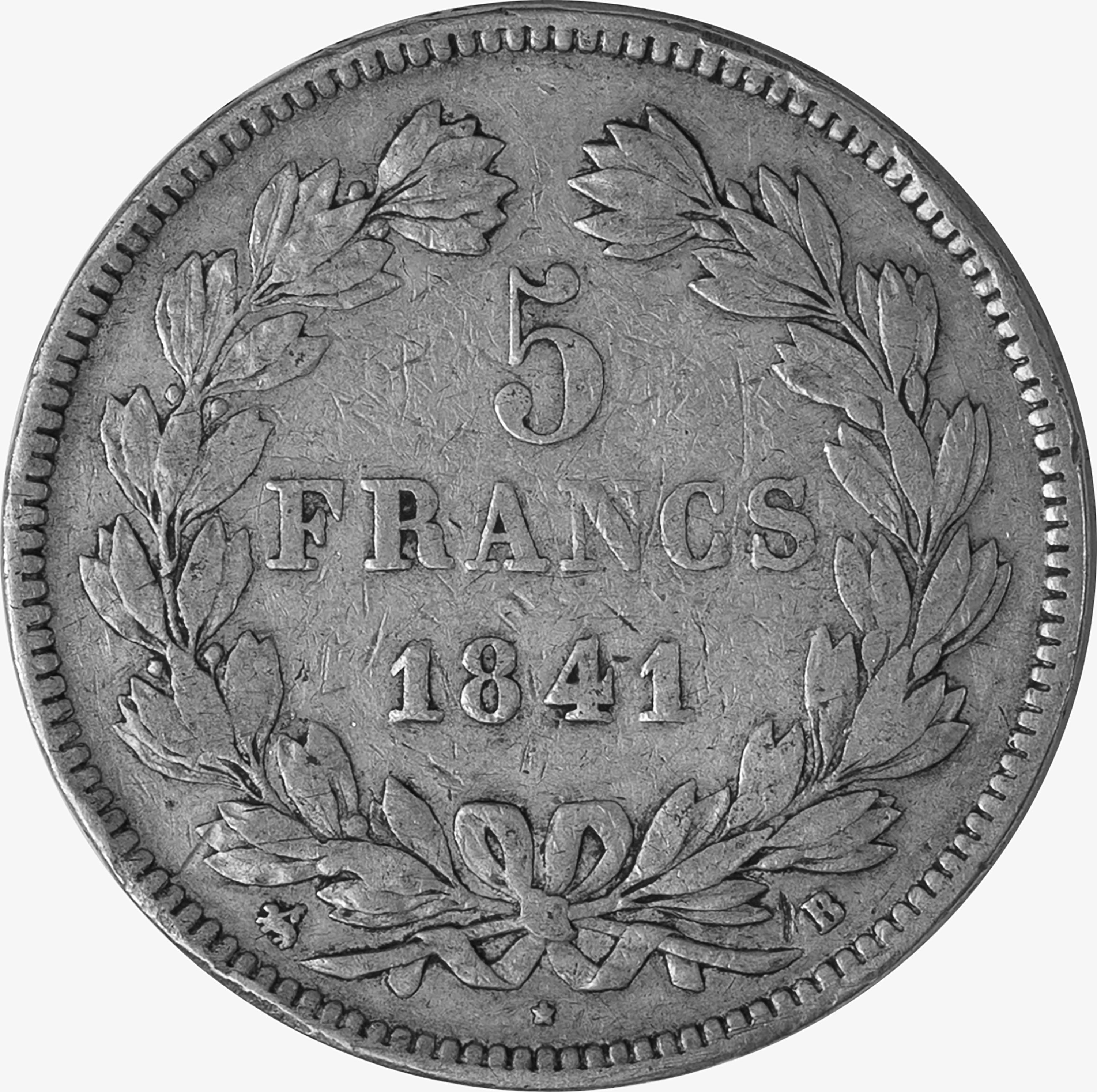 Francia, Luigi Filippo I, 1830-1848 - Francia, Luigi Filippo I, 5 Franchi, 1841, argento qBB