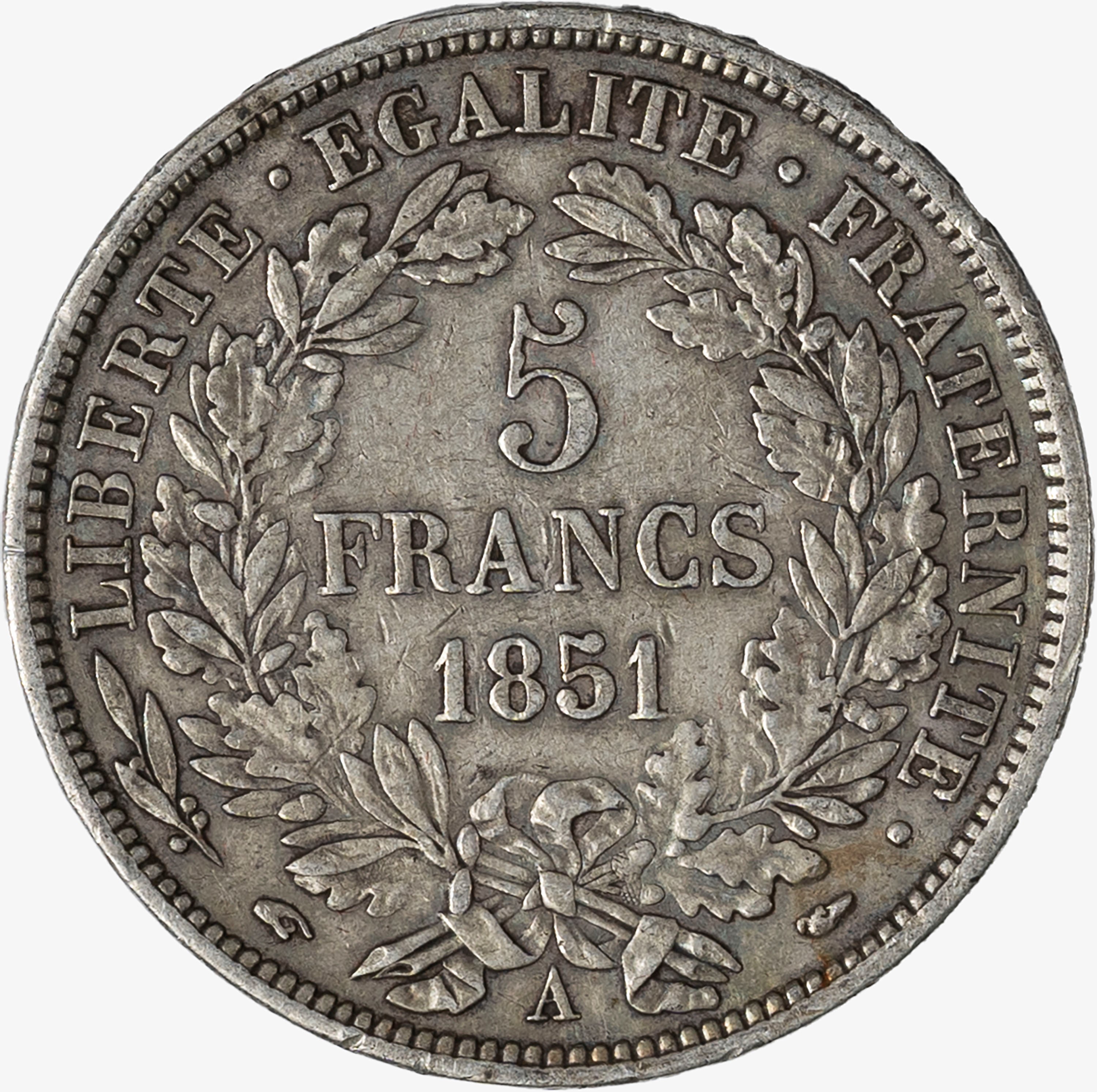 Francia, Seconda Repubblica, 1848-1852 - Francia, 5 Franchi, 1851, metallo argento