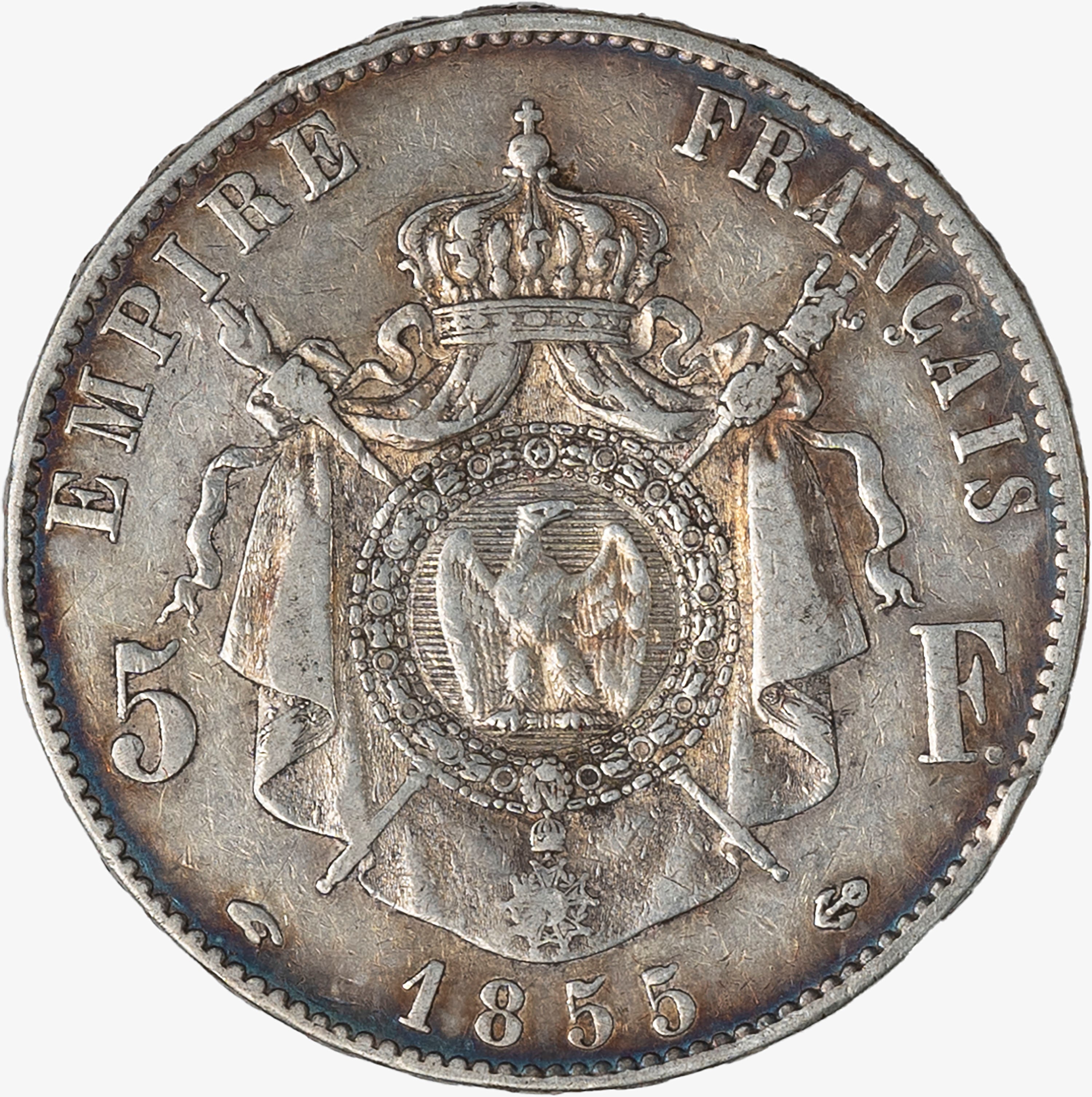 Francia, Napoleone III, 1852-1870 - Francia, Moneta da 5 Franchi, 1855