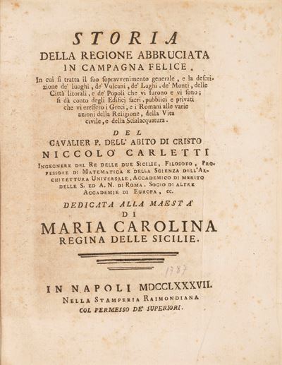 Storia della regione abbruciata in campagna felice - Mappa topografica dal Capo di Posilipo al la...
