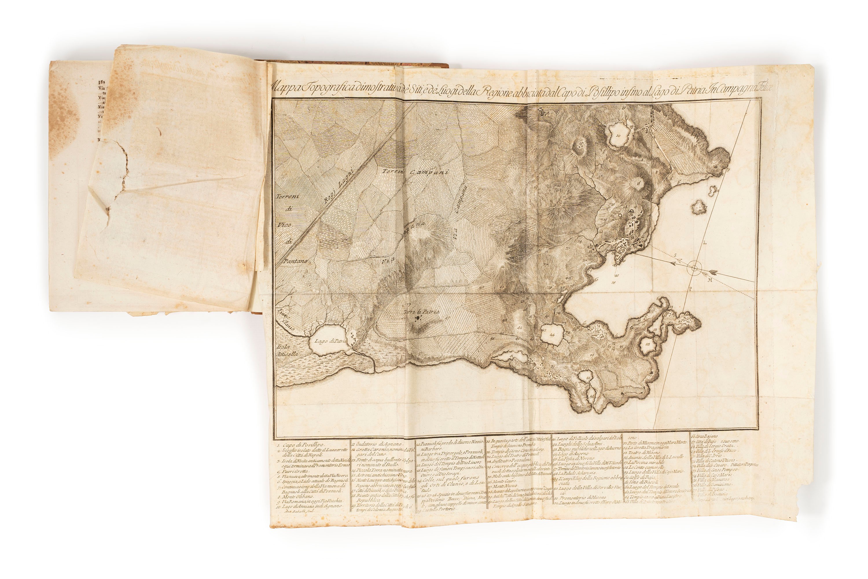 Niccolò Carletti - Storia della regione abbruciata in campagna felice - Mappa topografica dal Cap...
